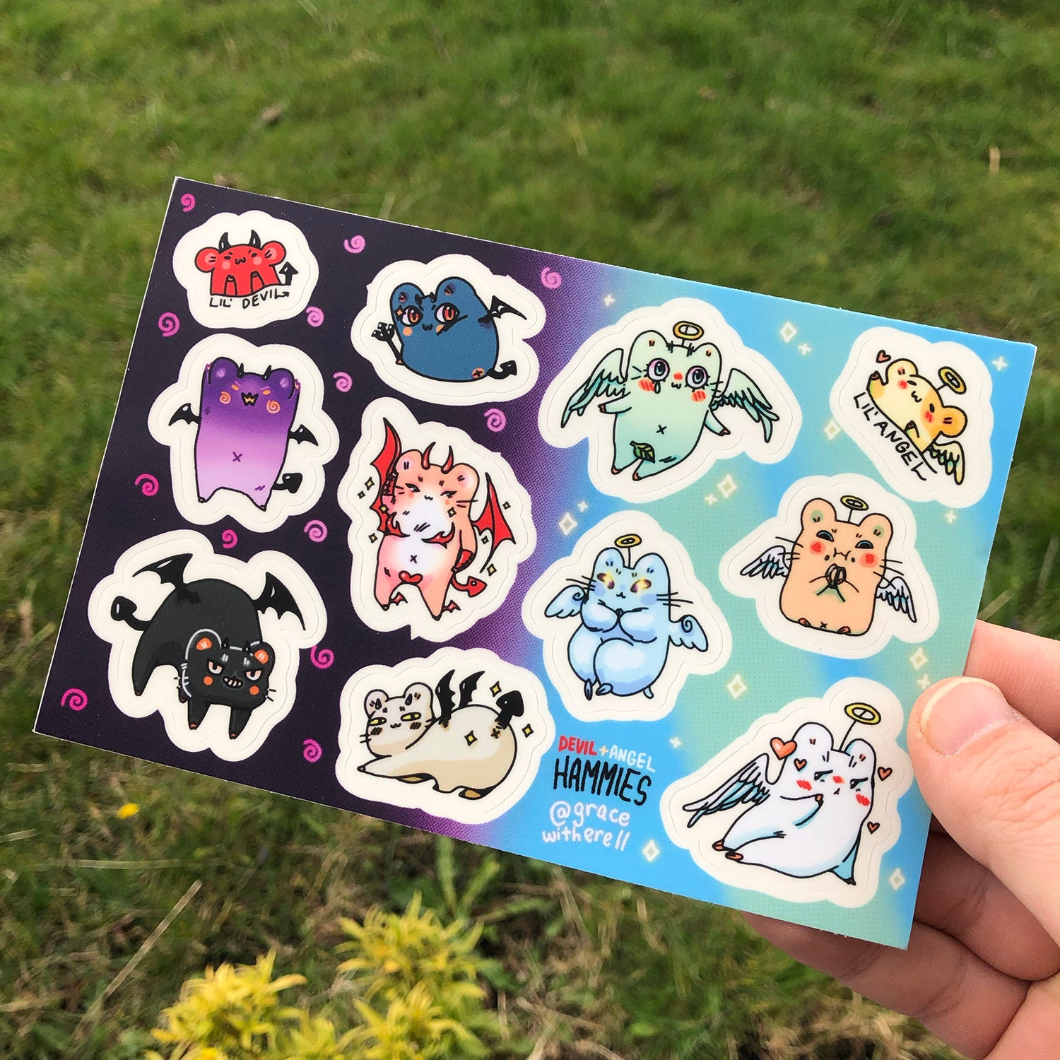 Devil Angel Hammie Sticker Sheet