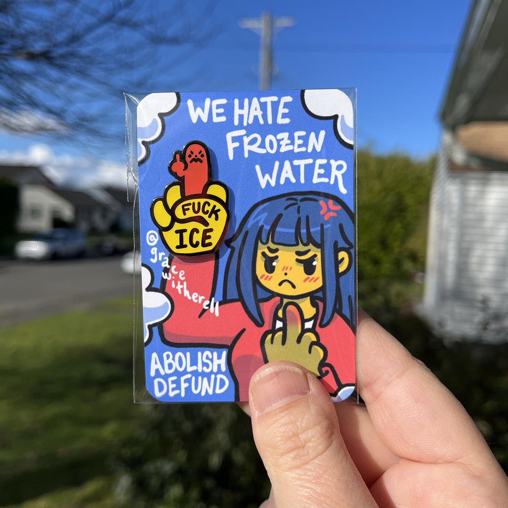 Fuck Ice Enamel Pin+Sticker Bundle
