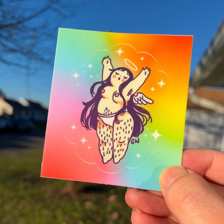Chubby Angel Matte Sticker