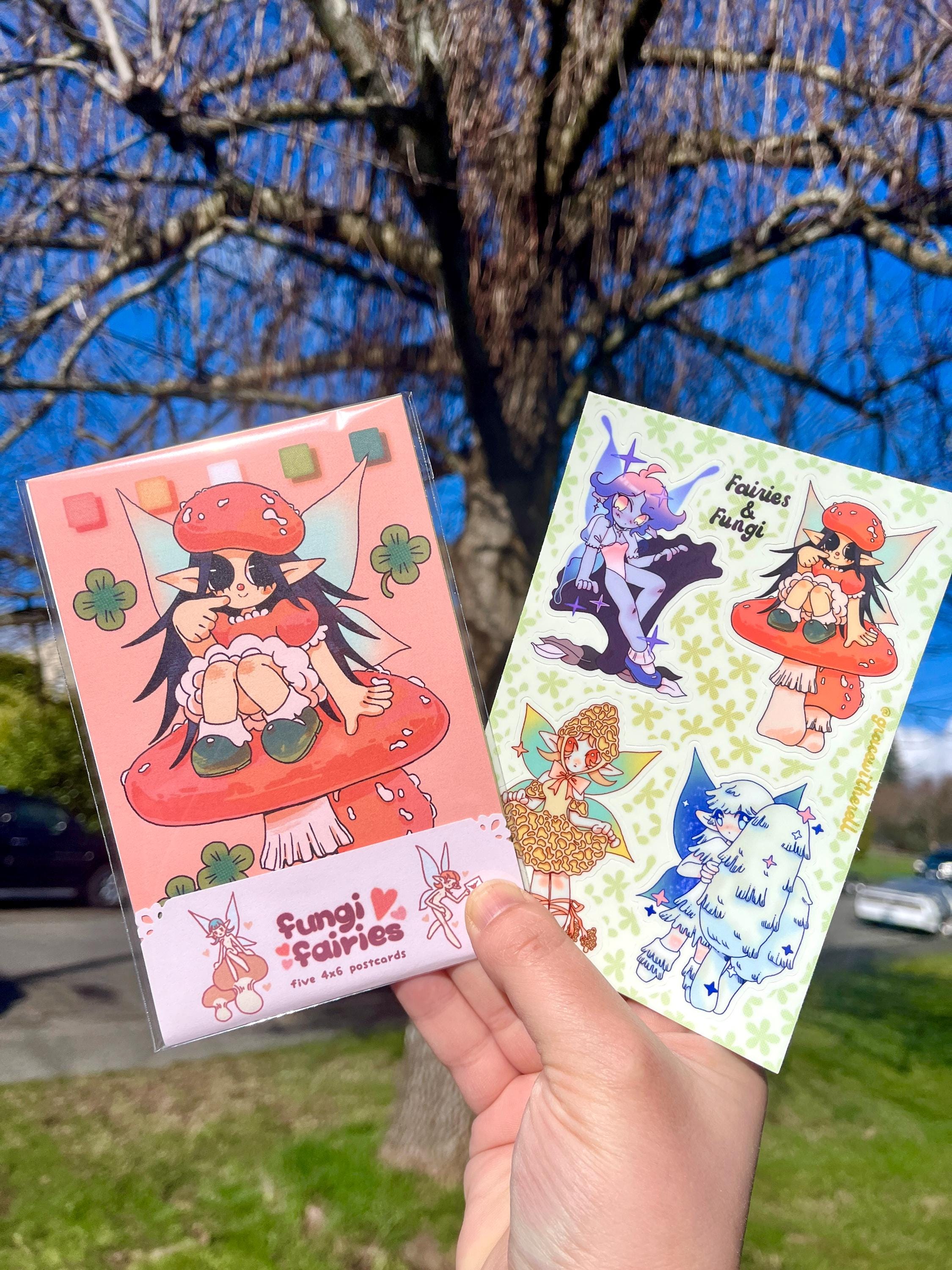 Fungi Fairies Postcard + Sticker Set
