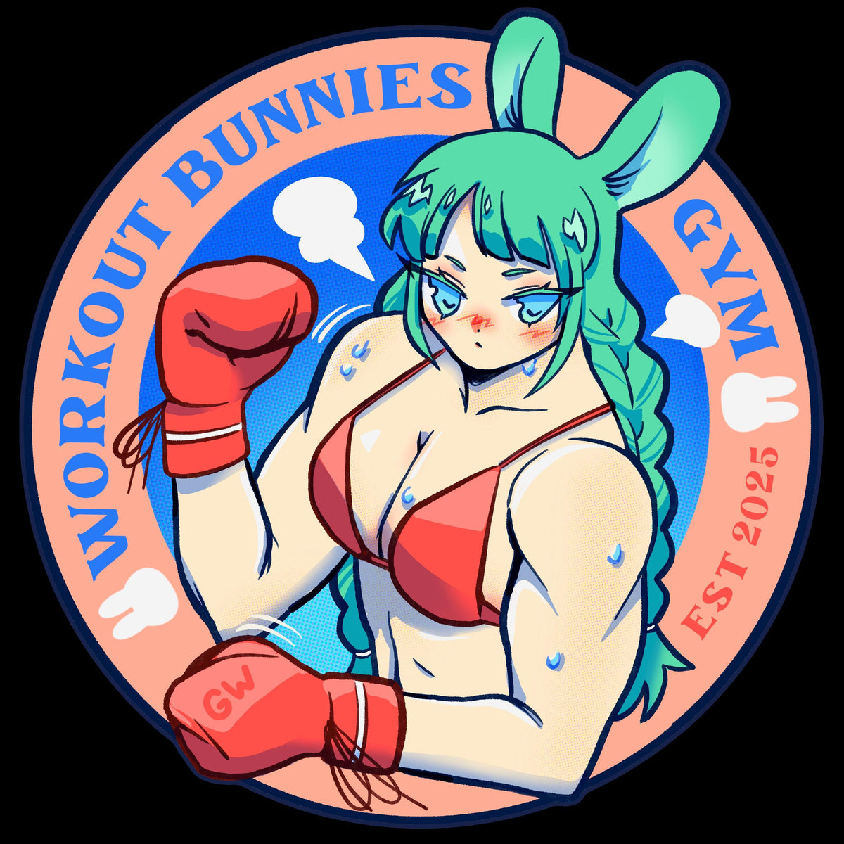 Workout Bunnies Gym Sticker