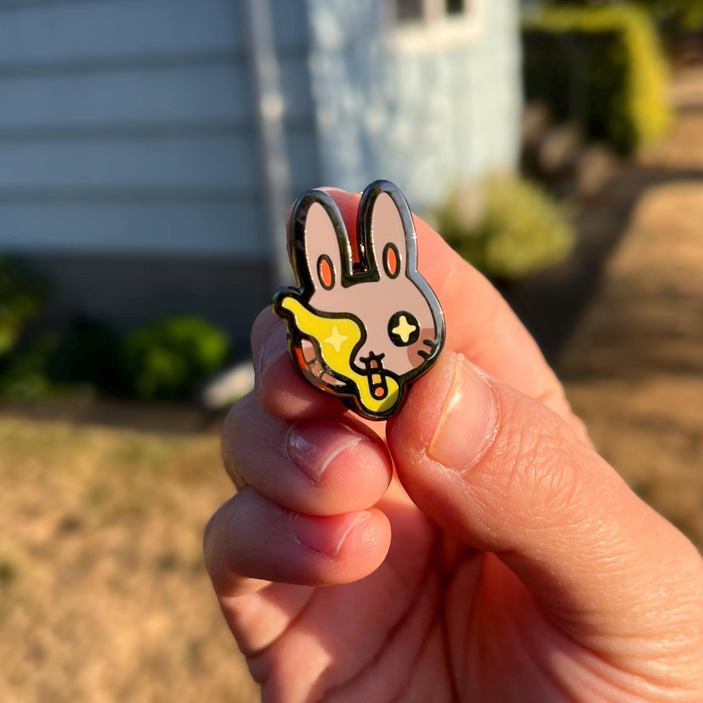 Grey Bun Enamel Pin