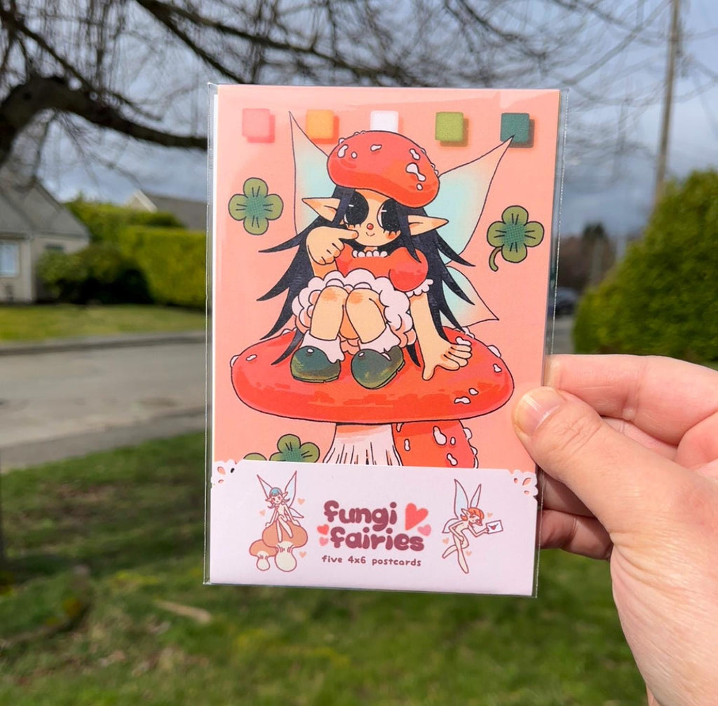 Fungi Fairies Postcard + Sticker Set