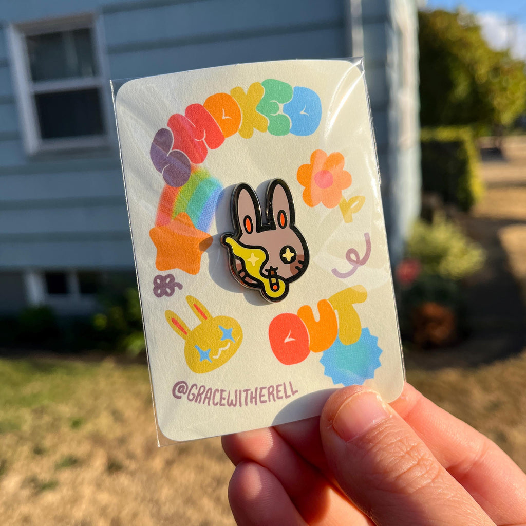 Grey Bun Enamel Pin