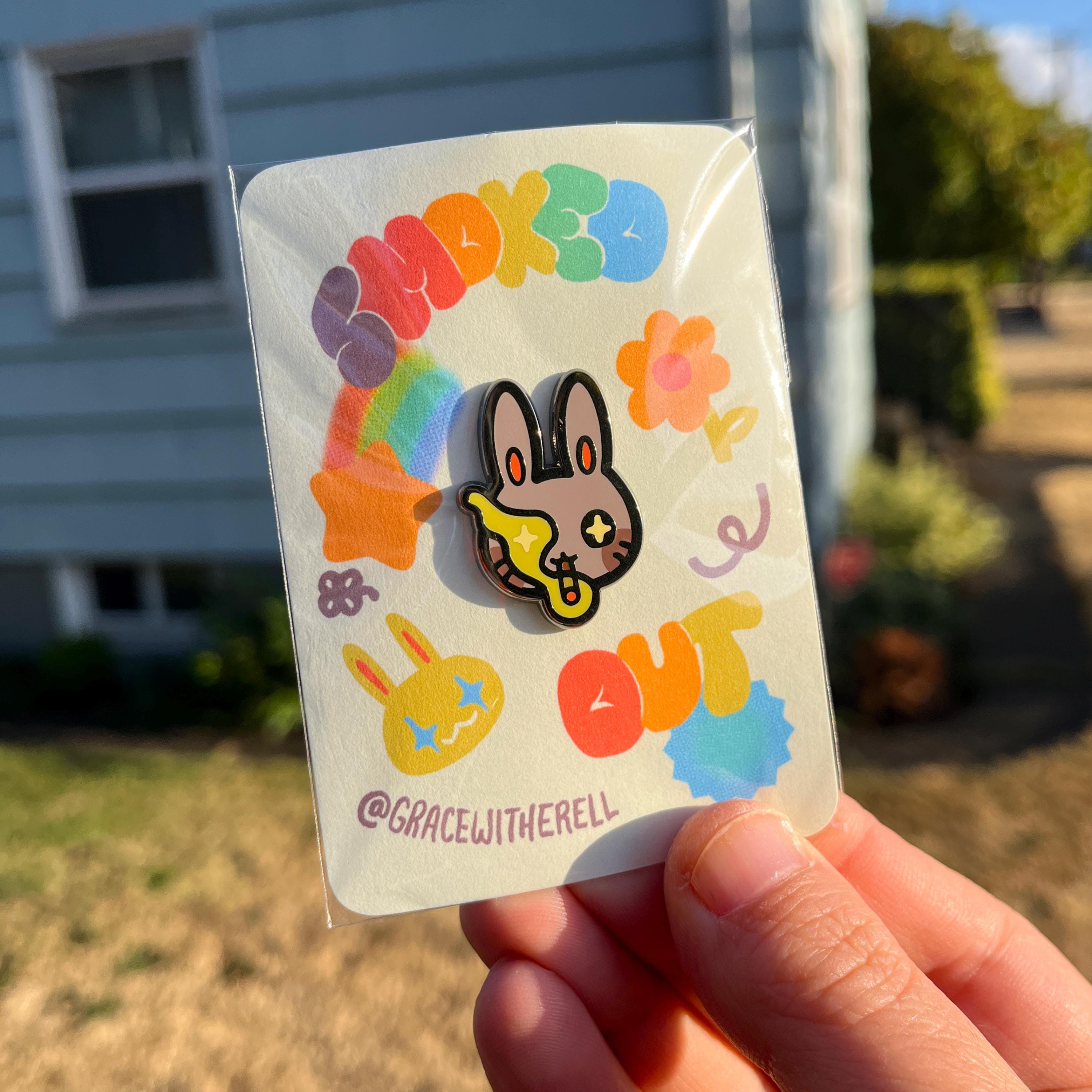 Grey Bun Enamel Pin