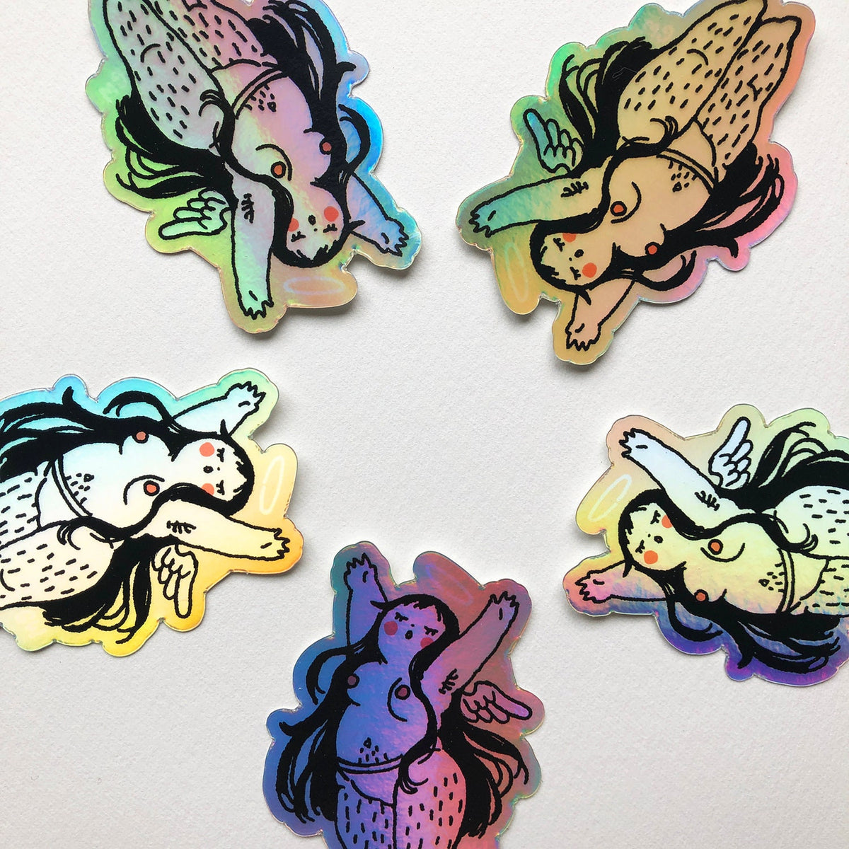 Holographic Cherub Sticker
