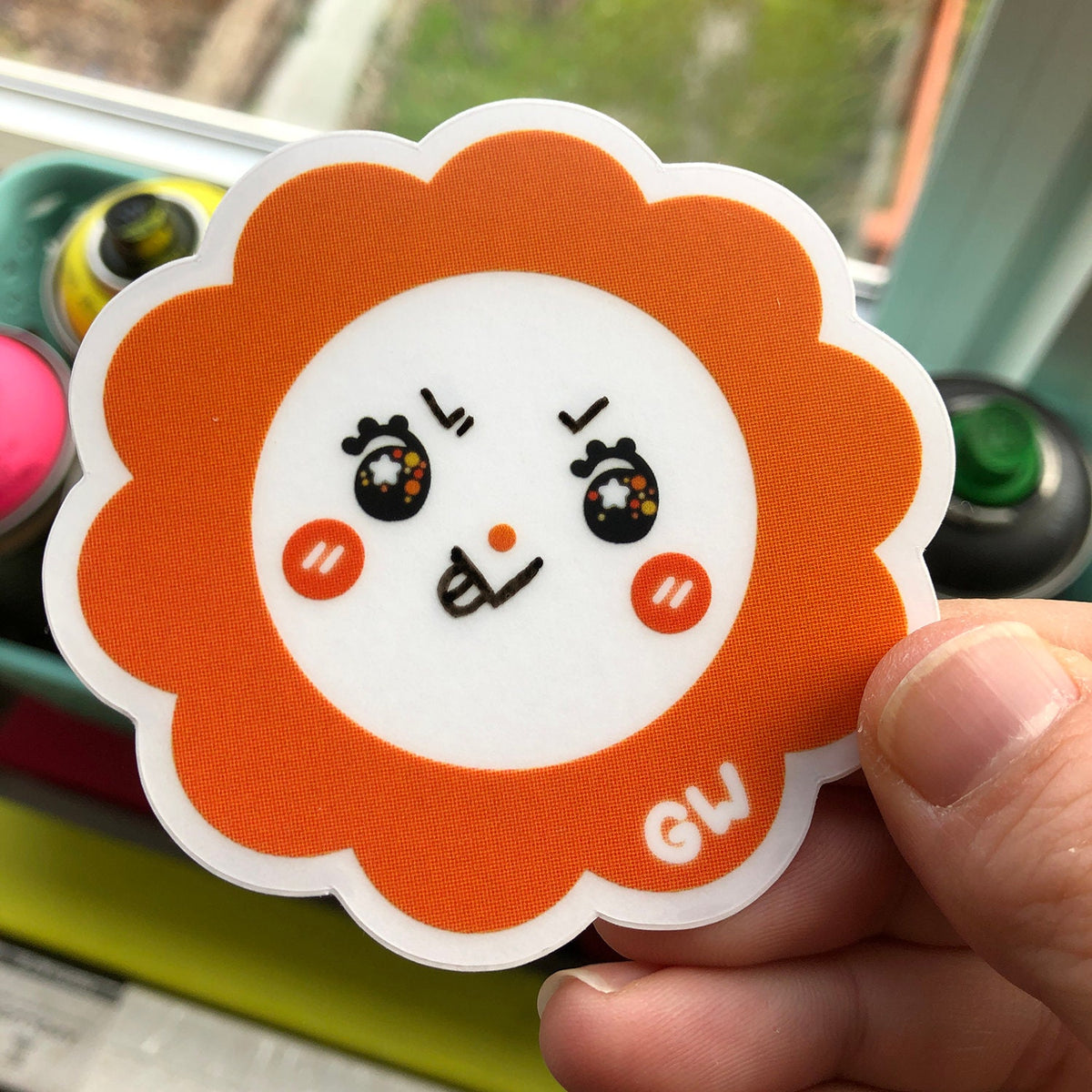 Clear Customizable Flower Sticker