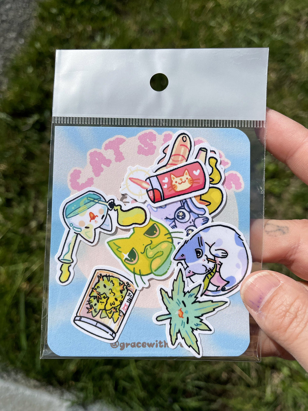 Cat Smoke Flake Sticker Pack
