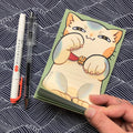 Lucky Cat Memo Pad and Sticker Bundle