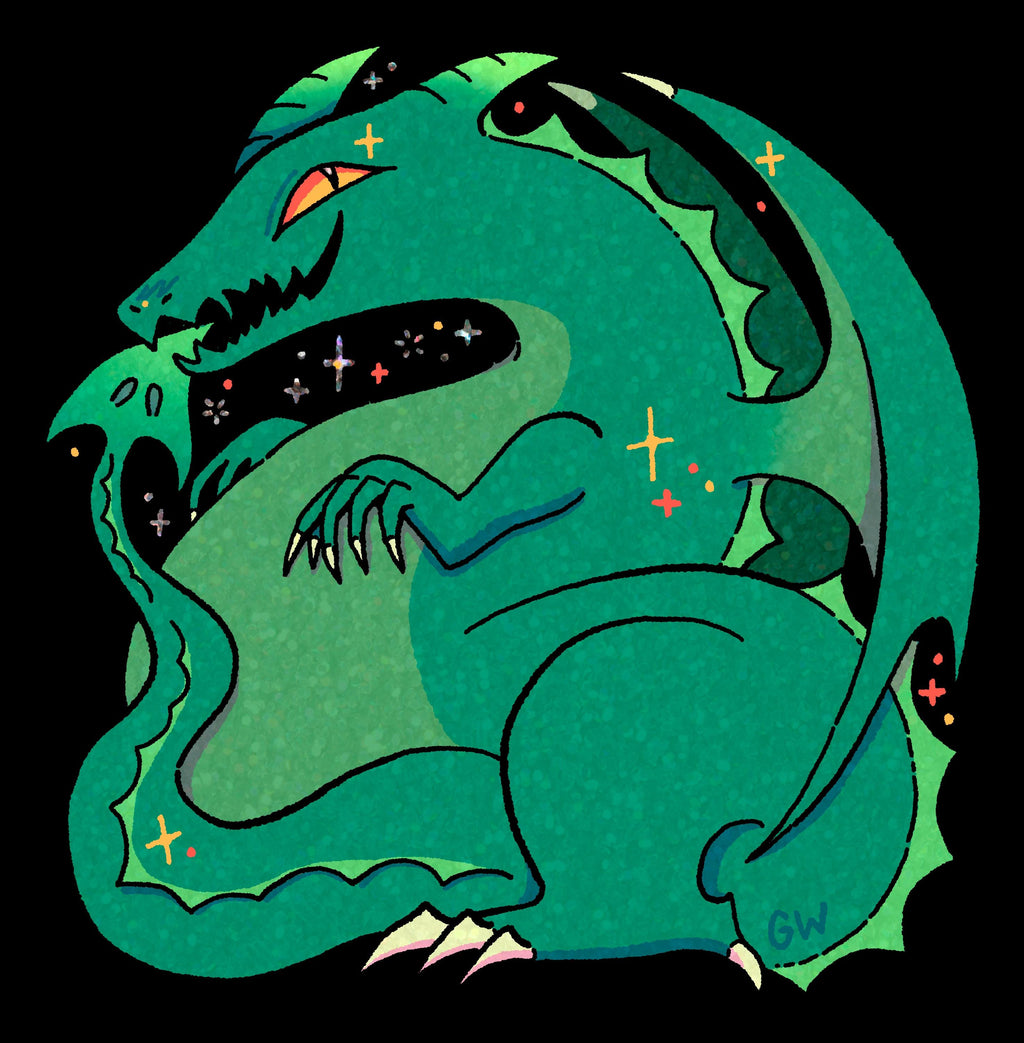 Glitter Dragon Sticker