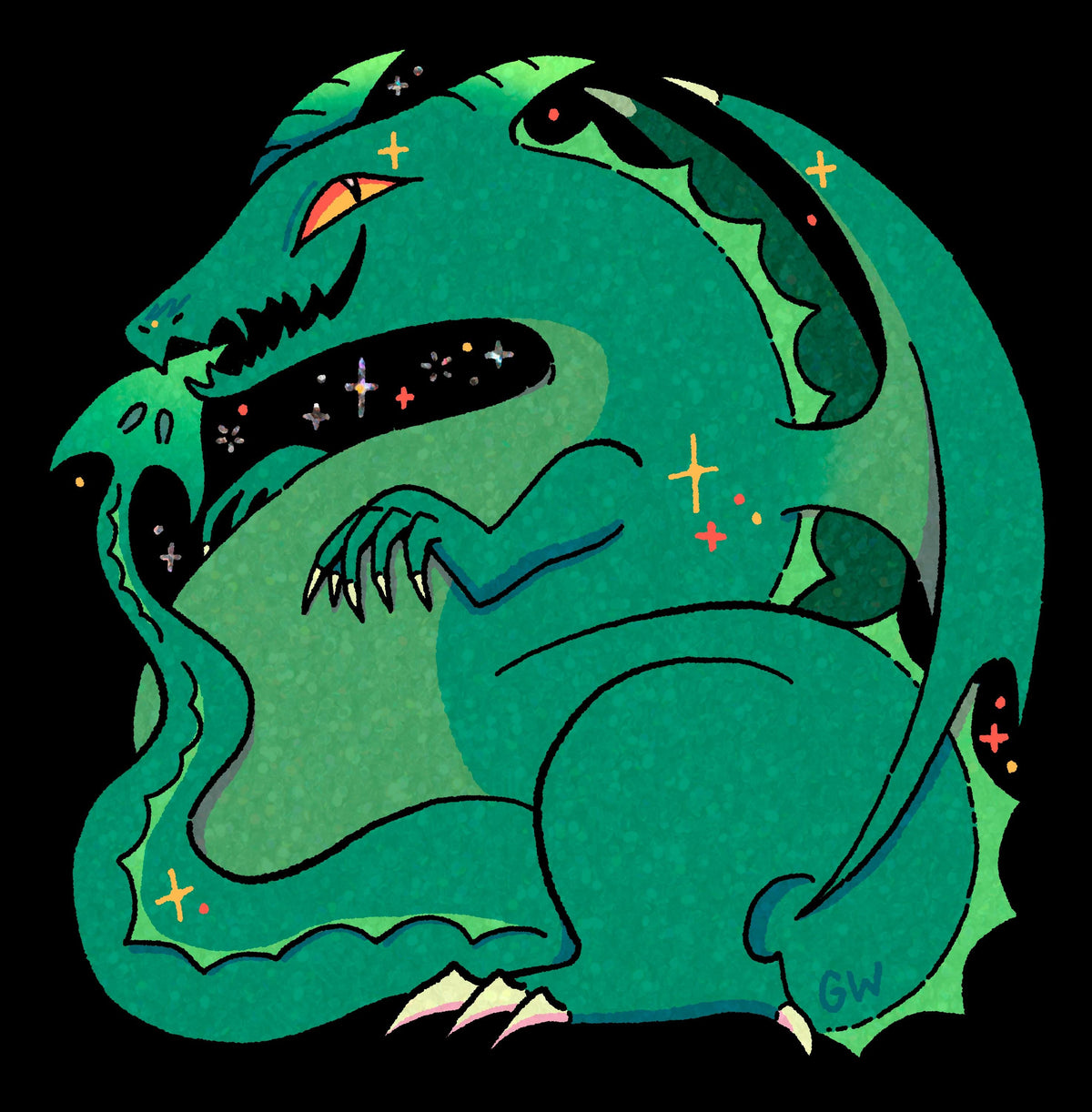 Glitter Dragon Sticker