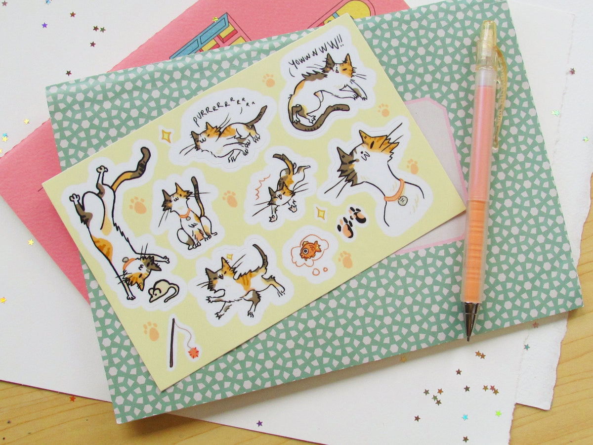 Calico Cat Sticker Sheet