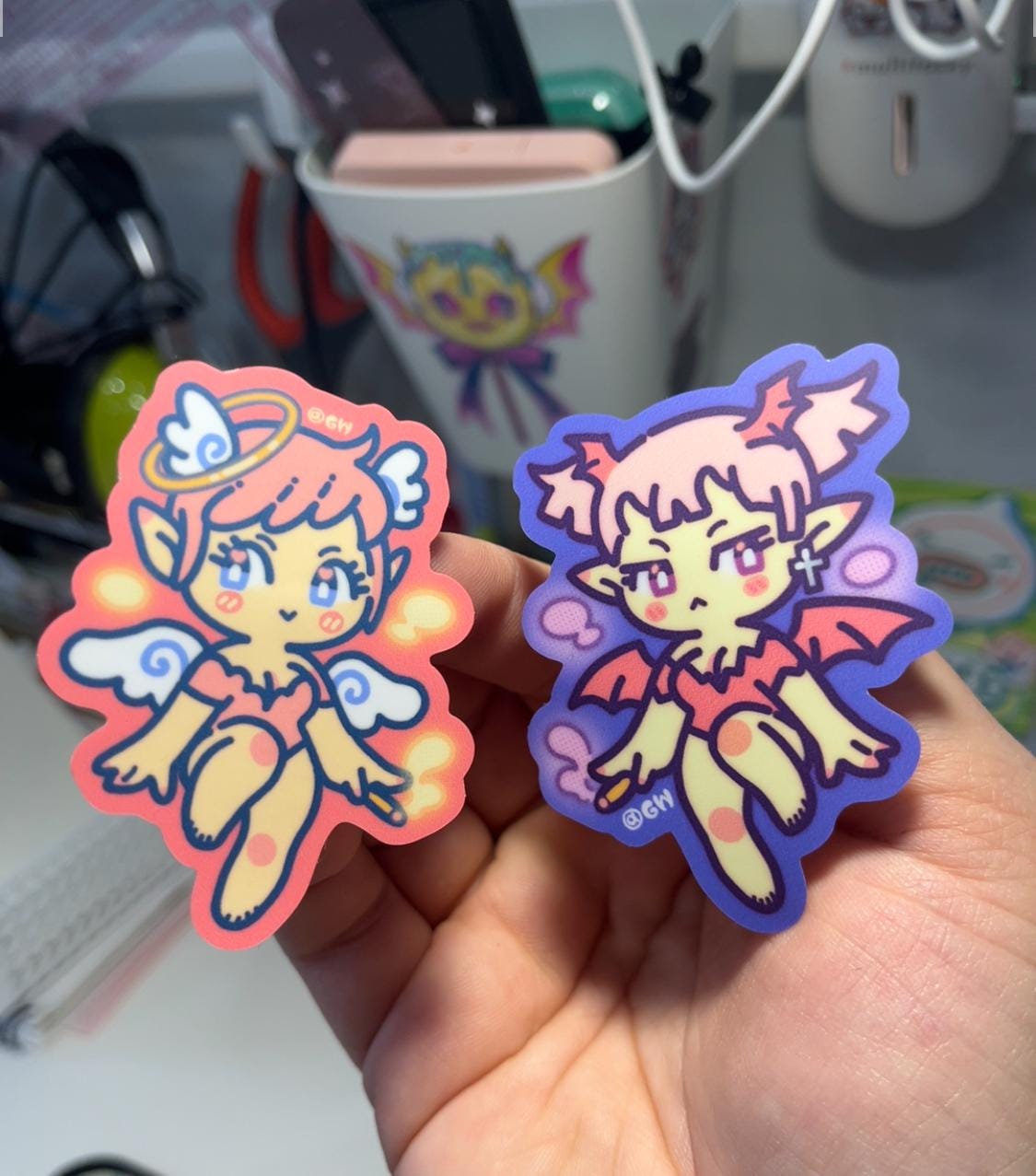 Angel+Devil Girl Stickers