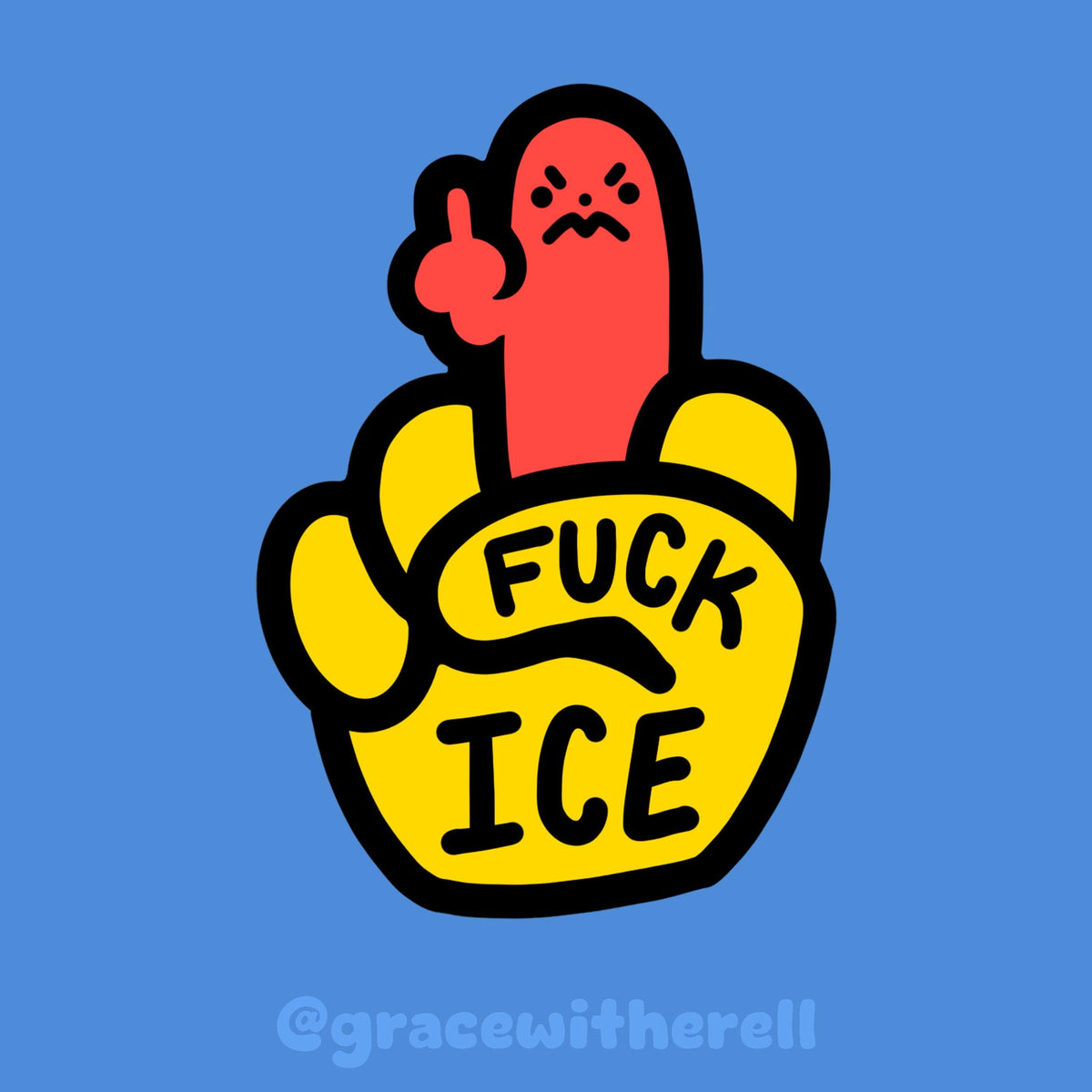 Fuck Ice Enamel Pin+Sticker Bundle