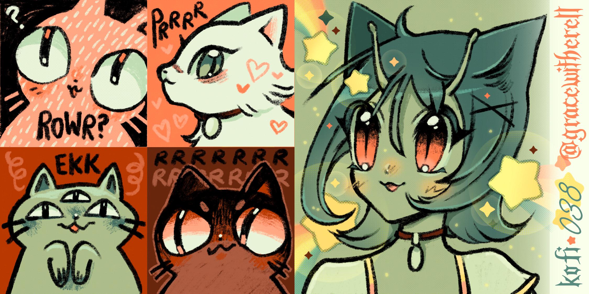 Alien Cat Girl Bumper Sticker