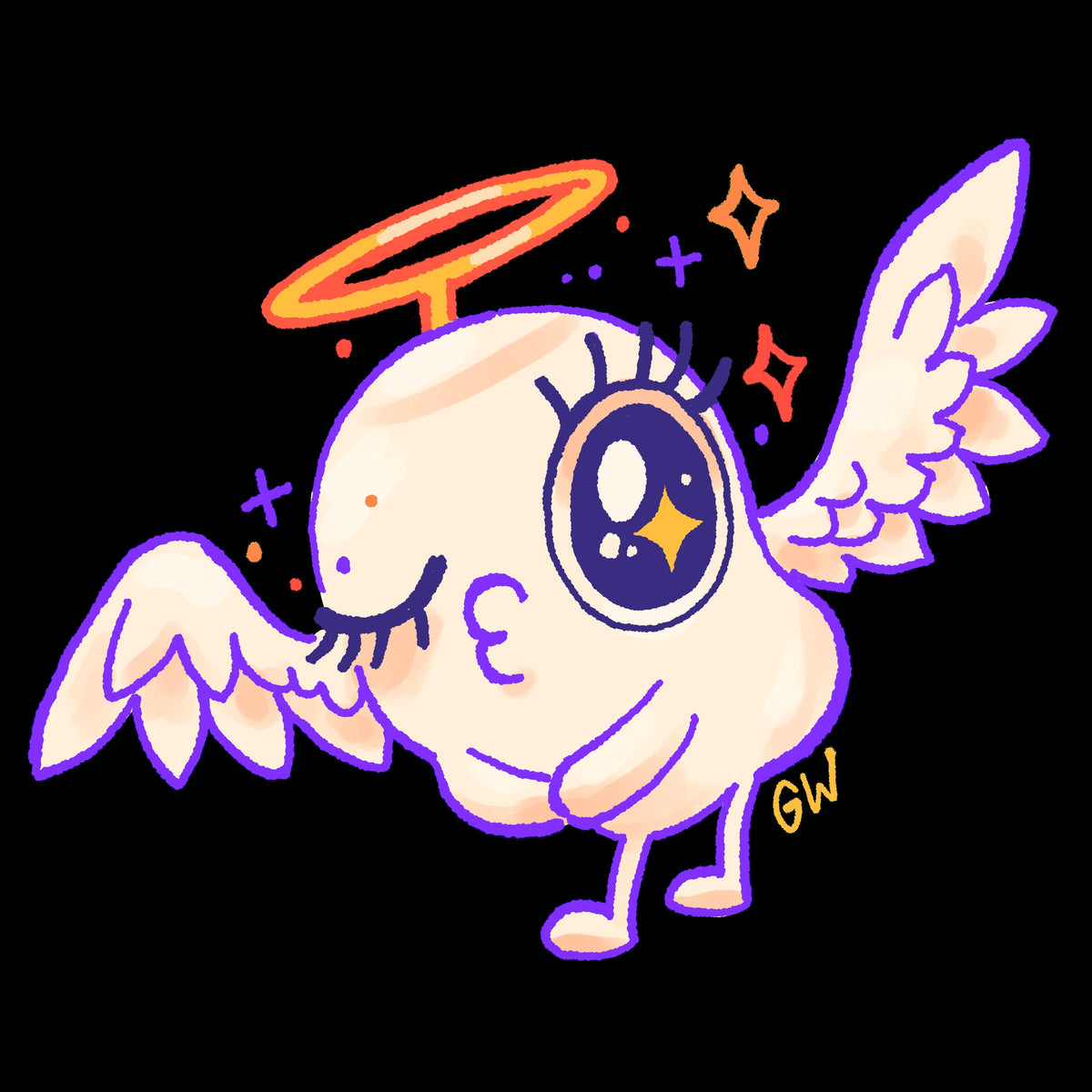 Angel Puff Clear Sticker
