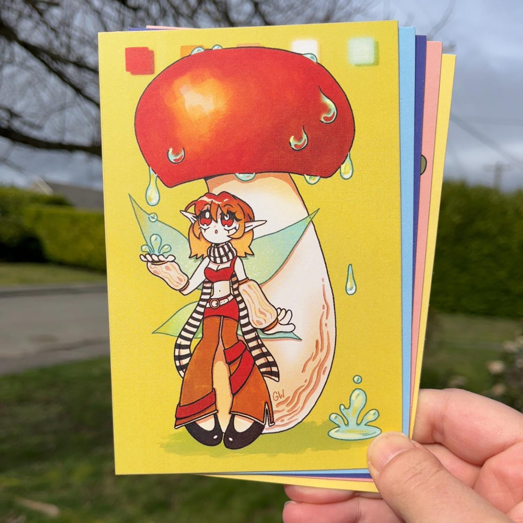 Fungi Fairies Postcard + Sticker Set