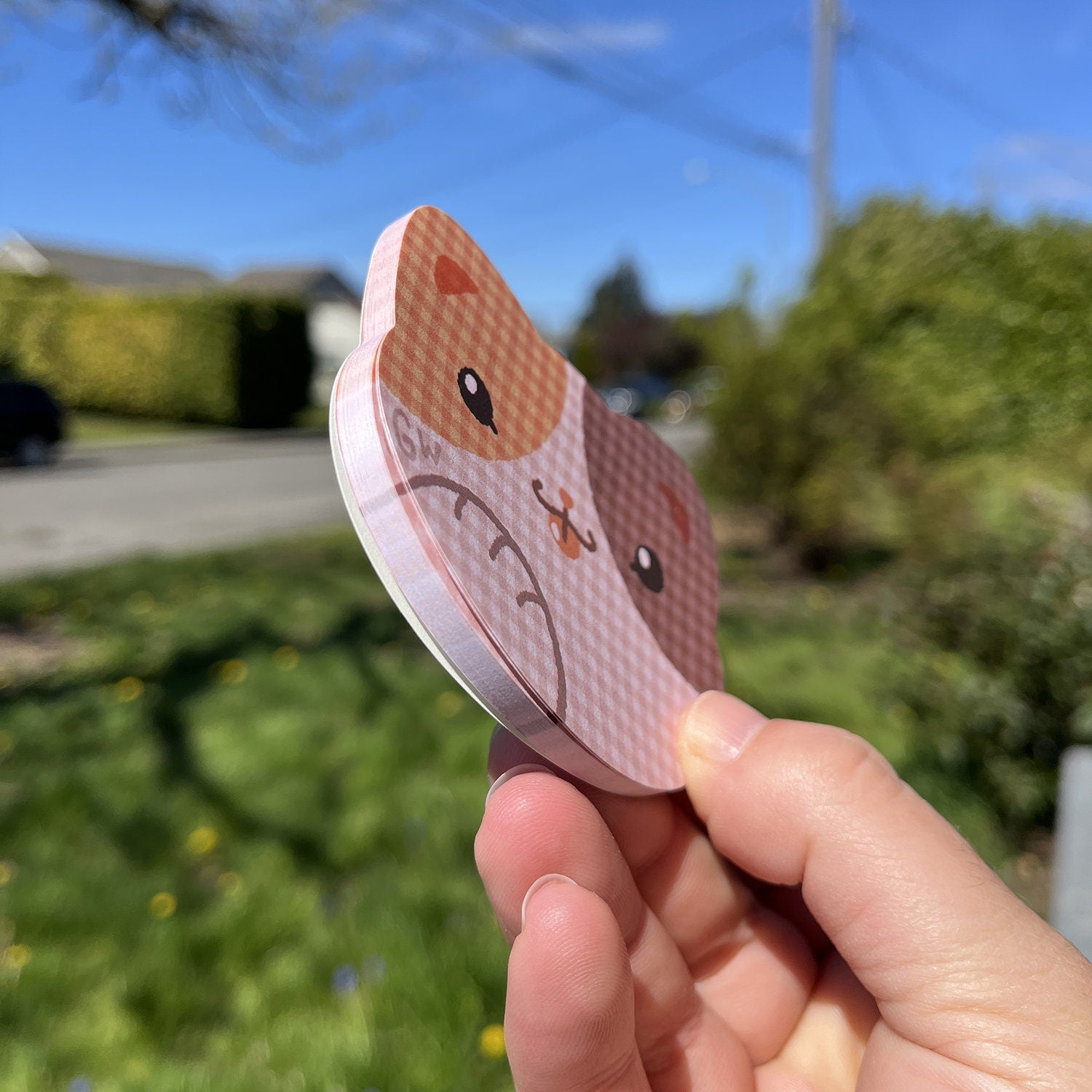 Gingham Cat Sticky Pad
