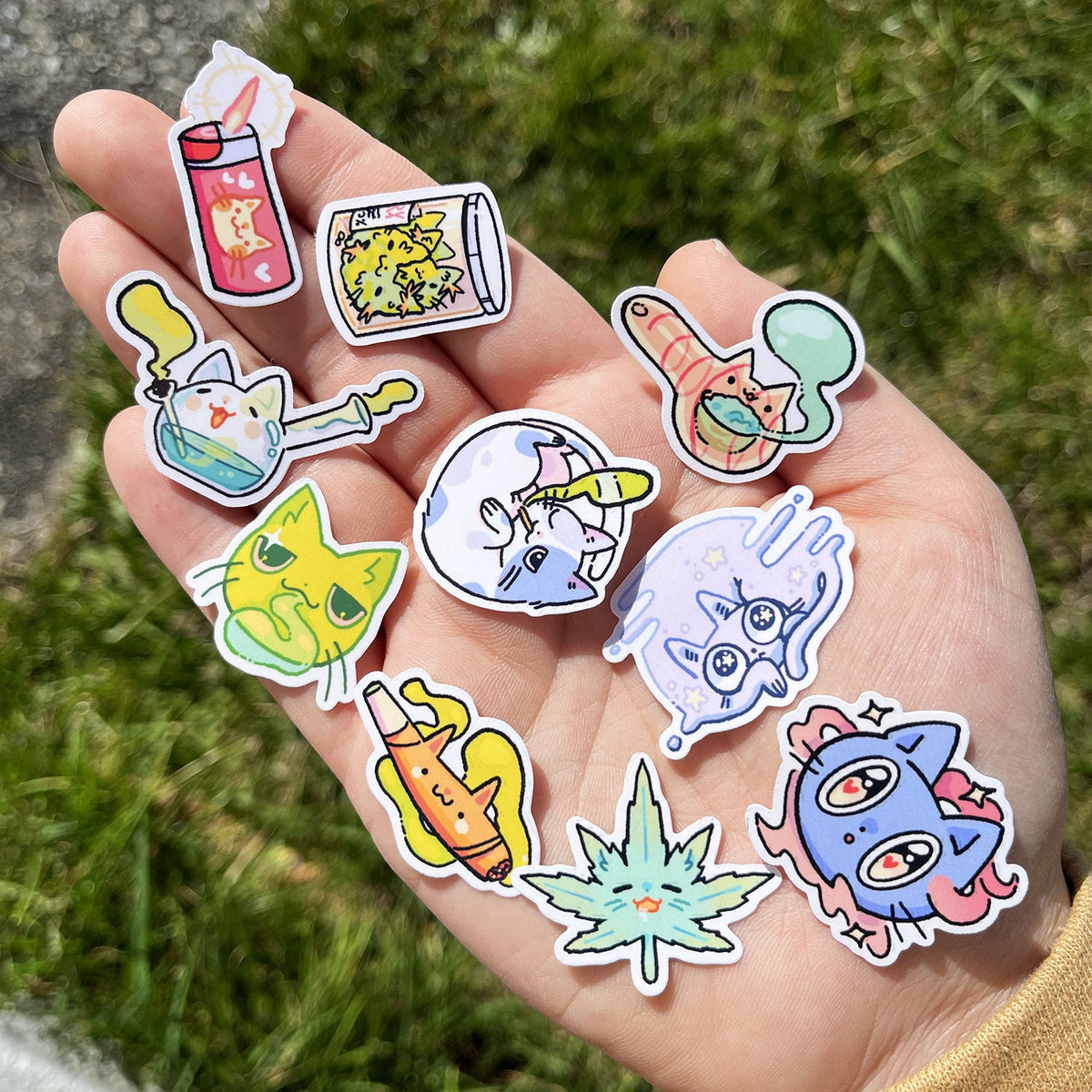 Cat Smoke Flake Sticker Pack