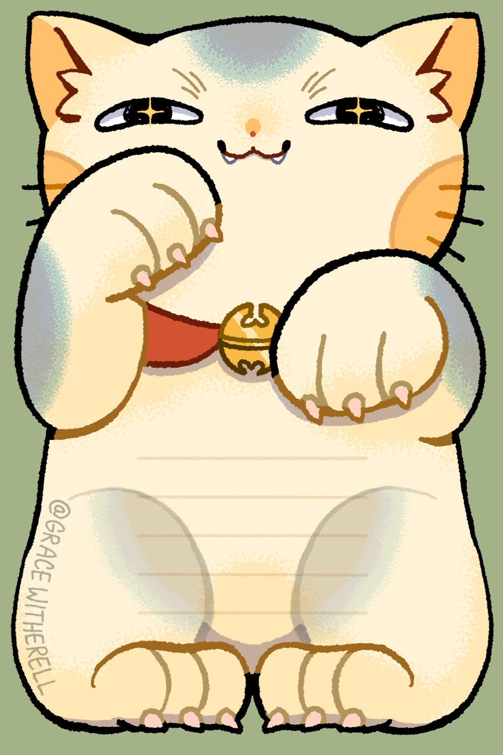 Lucky Cat Memo Pad and Sticker Bundle