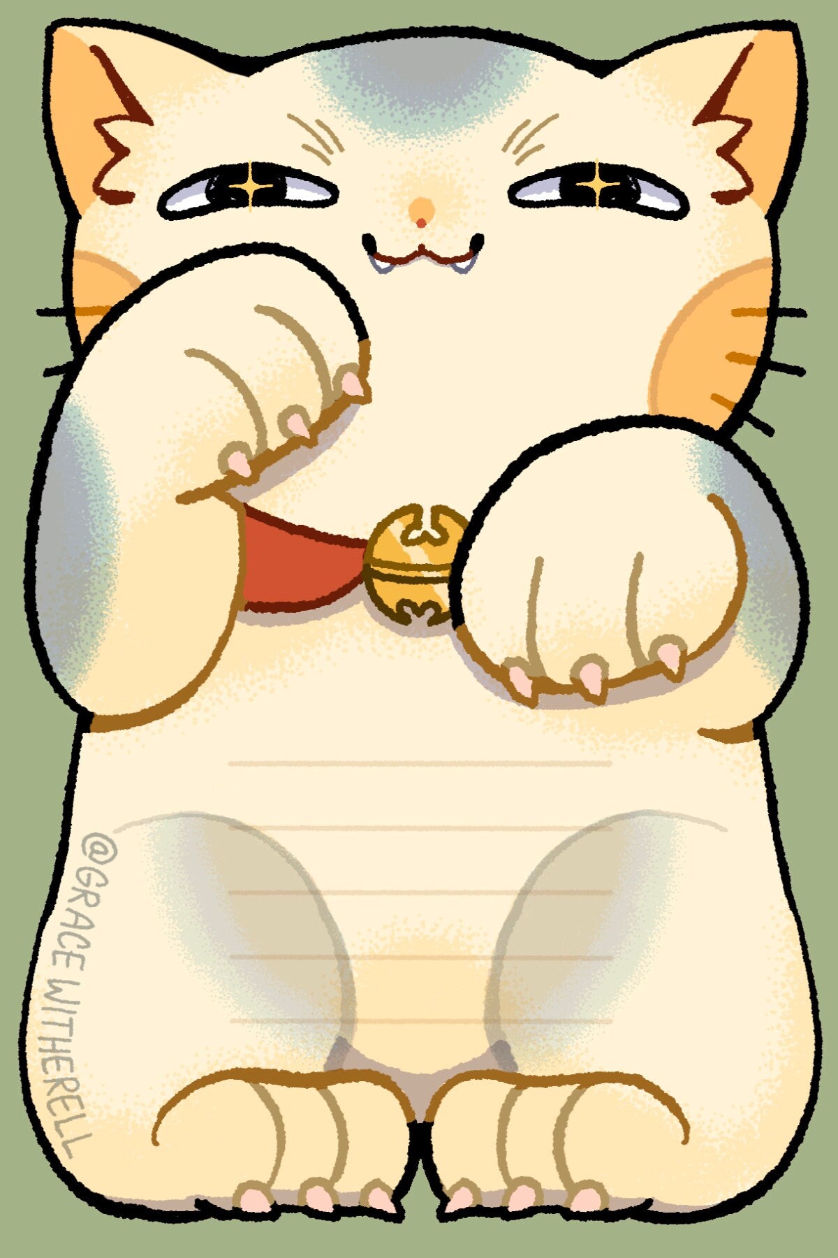Lucky Cat Memo Pad and Sticker Bundle
