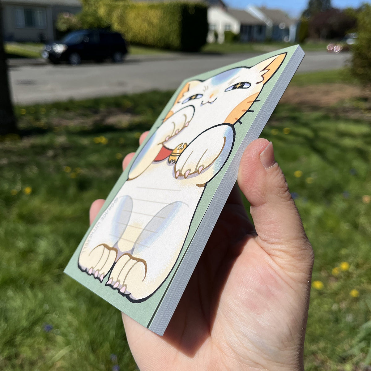 Lucky Cat Memo Pad and Sticker Bundle