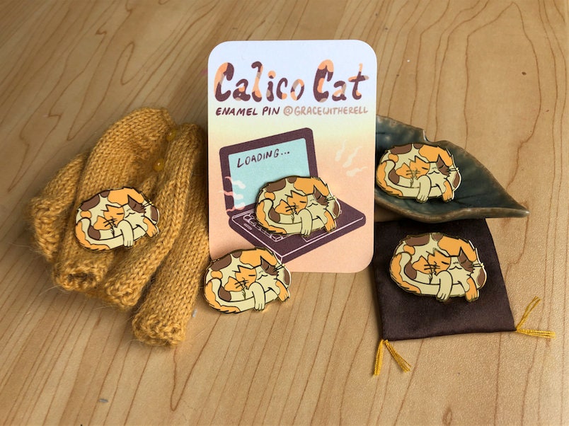 Calico Cat Enamel Pin
