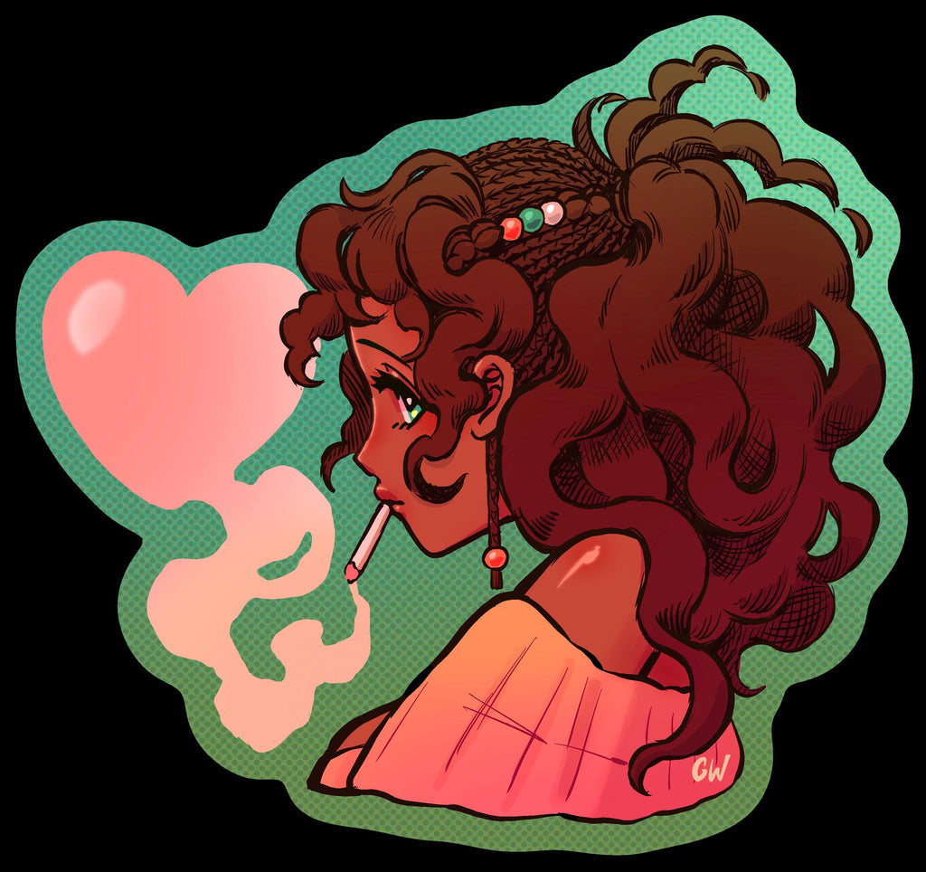 Heart Puff Glitter Sticker