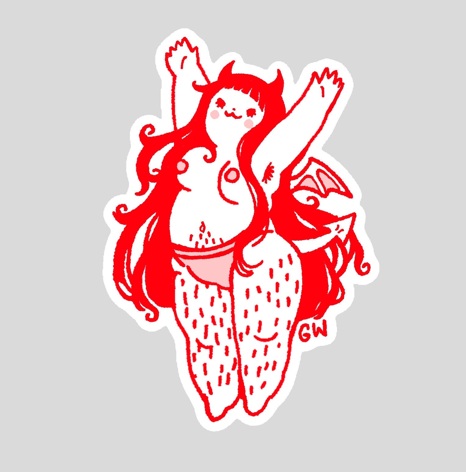Holographic Devil Girl Sticker