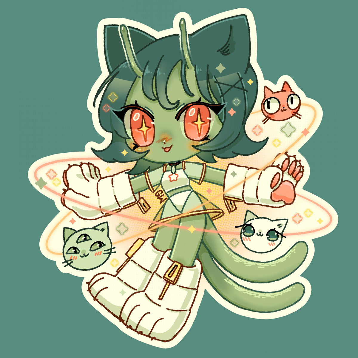Space Cat Girl Sticker