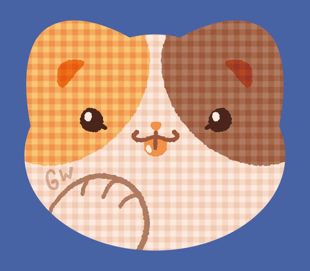 Gingham Cat Sticky Pad