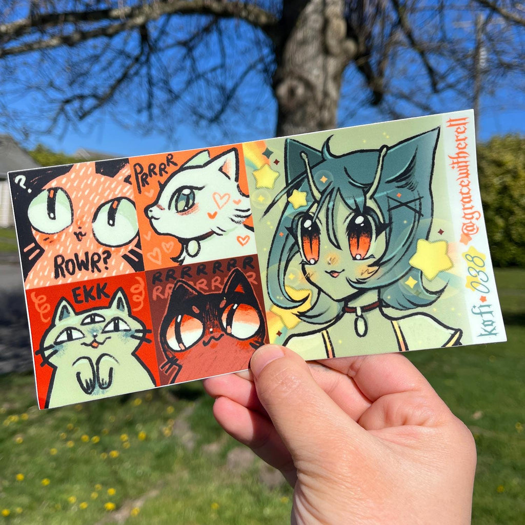 Alien Cat Girl Bumper Sticker