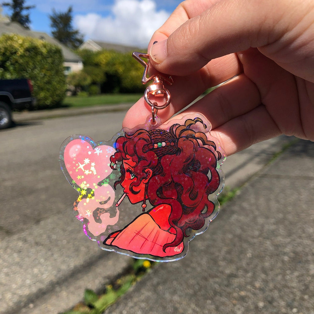 Heart Puff Keyring