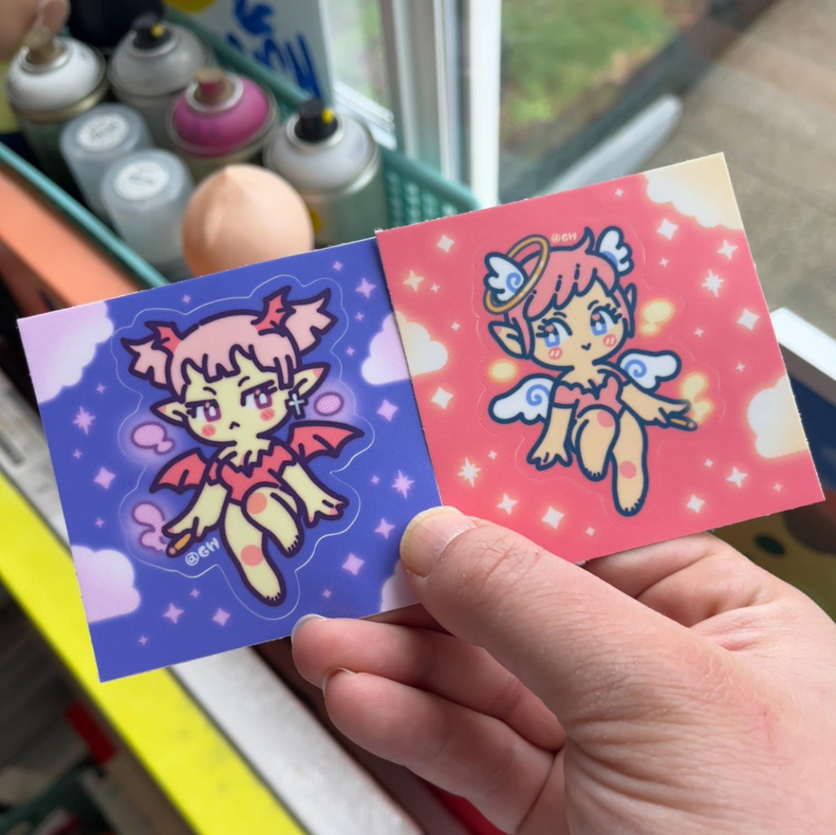 Angel+Devil Girl Stickers
