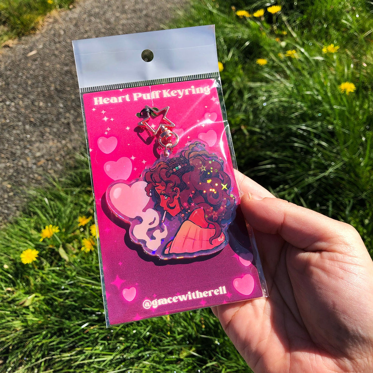 Heart Puff Keyring