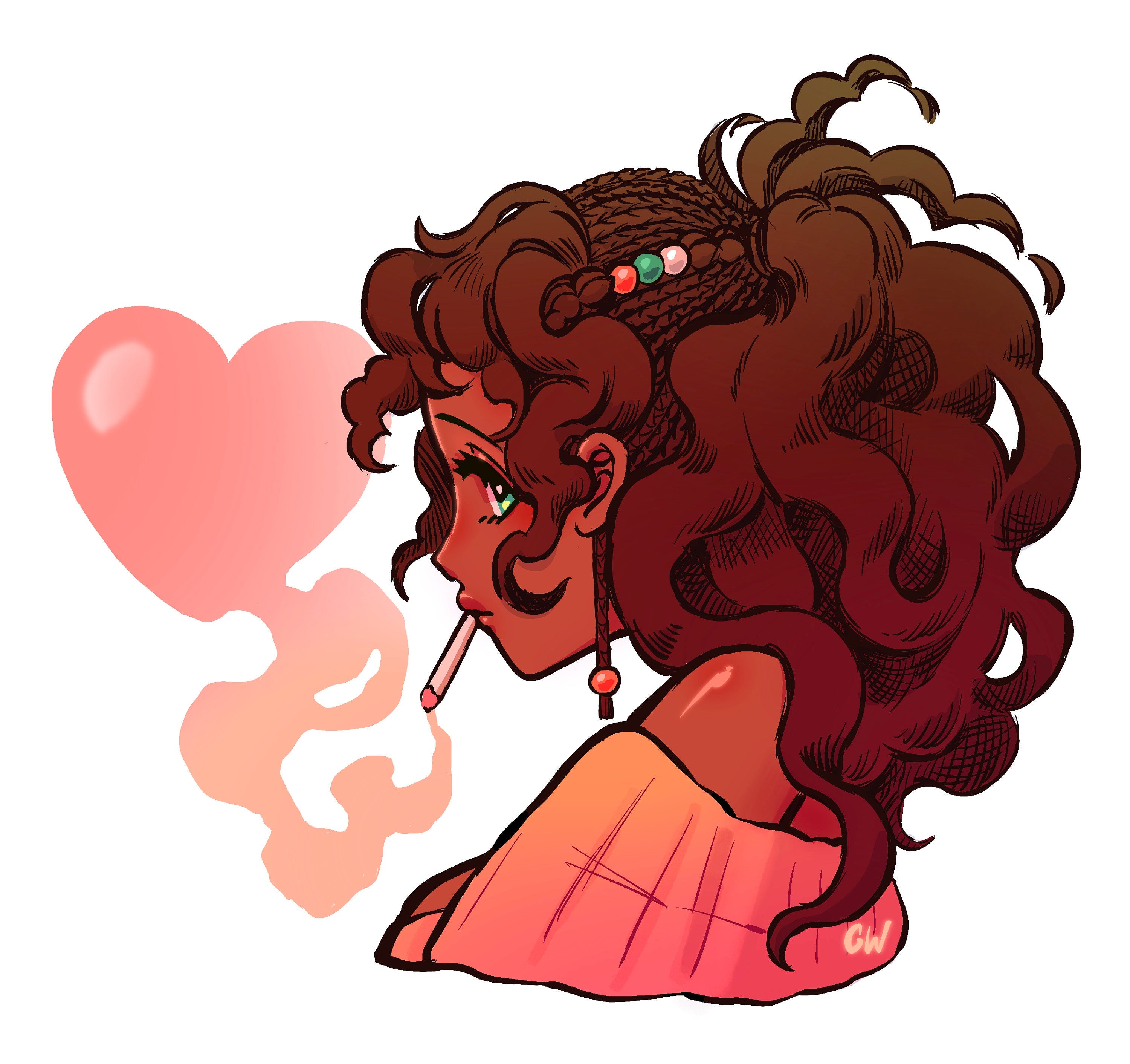 Heart Puff Keyring
