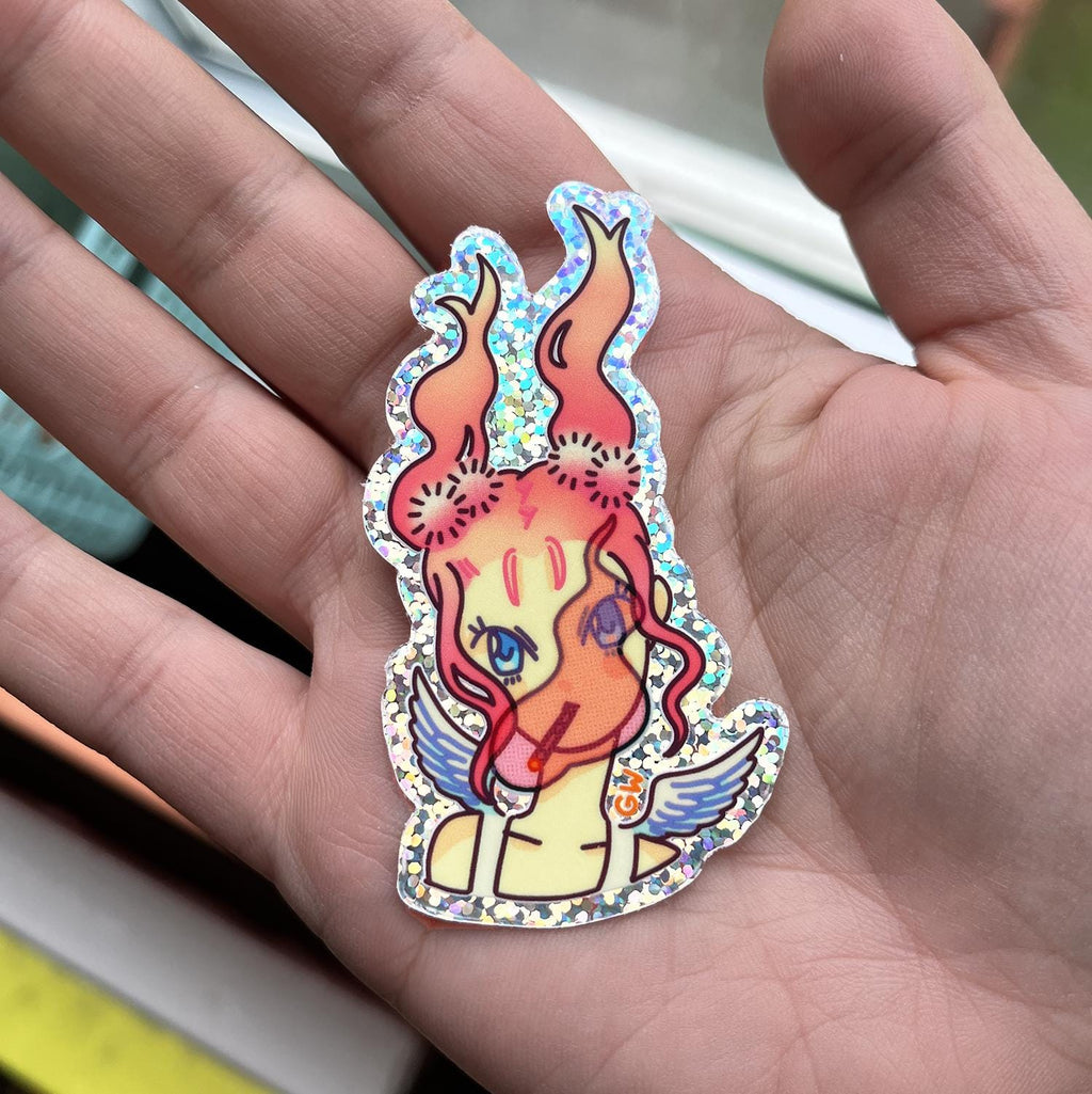 Glitter Angel Sticker