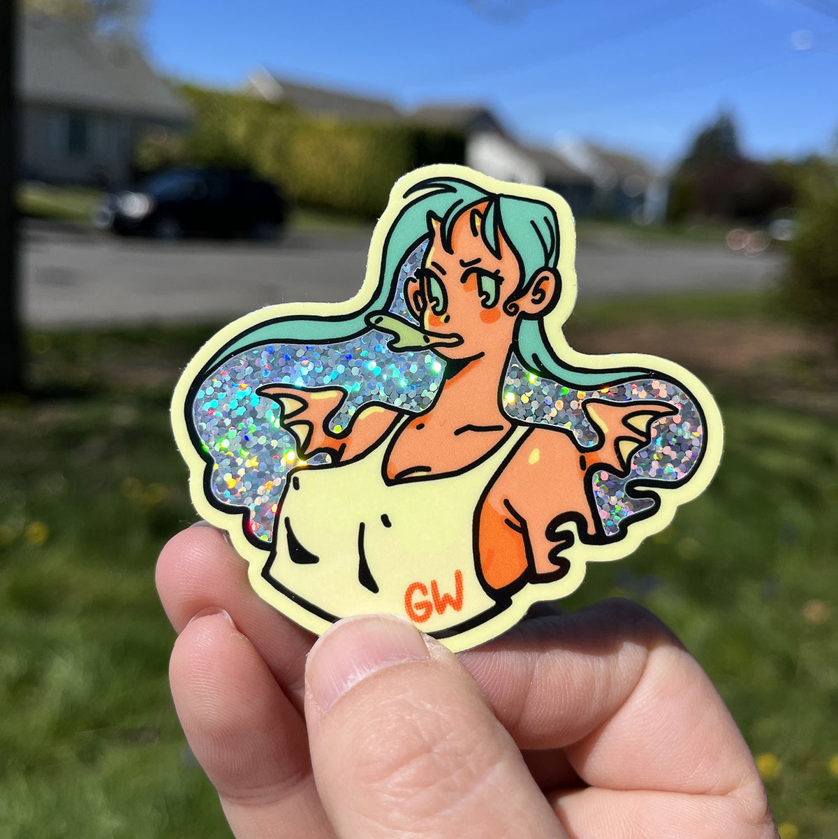 Glitter Oni Sticker