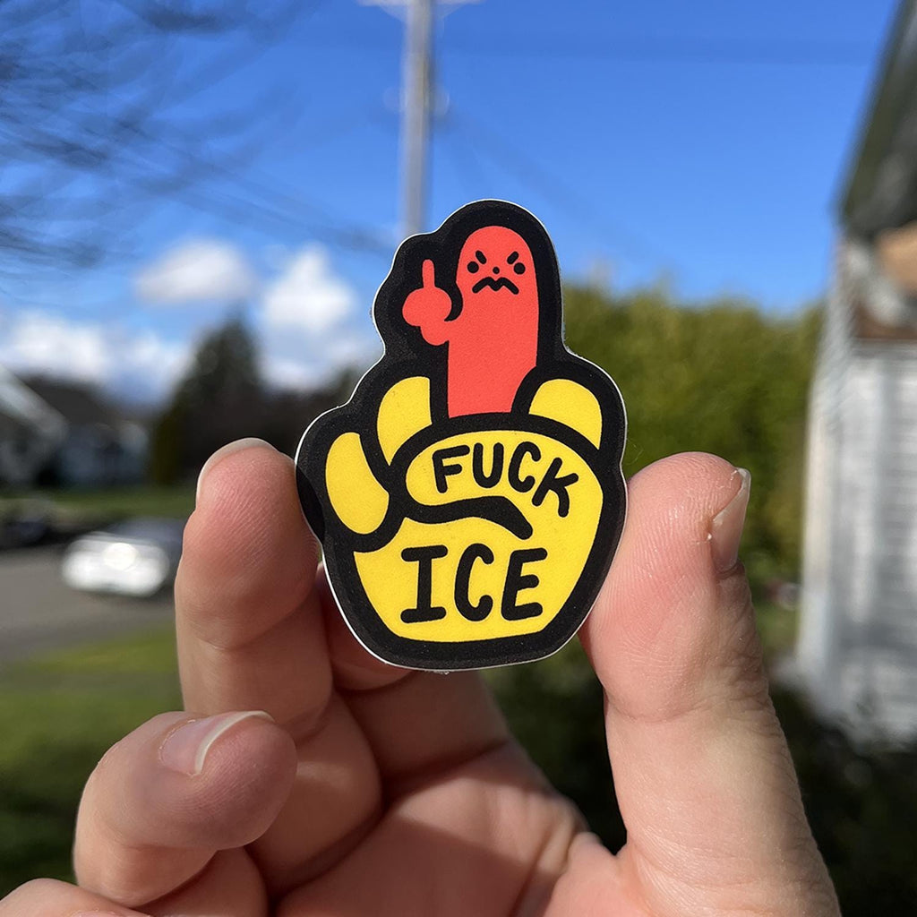 Fuck Ice Enamel Pin+Sticker Bundle